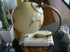 1930er Art Deco  Marmor Kugel Glas "Tischlampe oder Wandlampe" TOP vintage lamp 