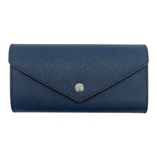 Michael Kors Damen Portmonee Geldbörse Jet Set Travel Navy Blau Leder Neu