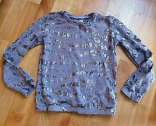 Pezzo D ´ORO Longleave Langarm Shirt 140 lila flieder dünn Pailetten TOP NP 39,-