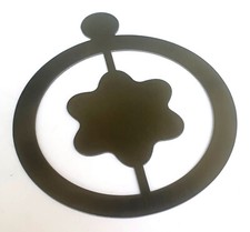 MONTBLANC Logo Cappuccino Schablone Kaffee Ø 10cm Edelstahl gebürstet VERGRIFFEN