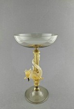 Murano - Aufsatzschale / Tazza mit Drachen und Applikationen.