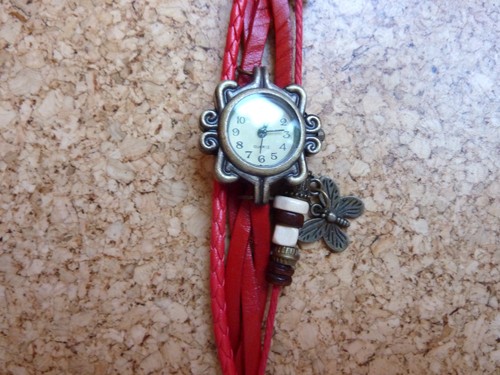Armbanduhr wickeluhr rot - /,