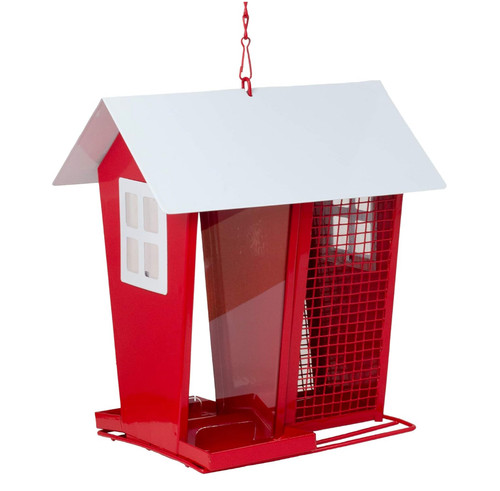 Futterhaus mit dach metall - dach,