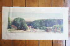 c1940s LNER Railway Carriage Print Poster River Ouse Naburn York Agnew Mercer