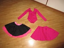 3-Tlg.ALEGRA Tanzbody/-Rock, Rosa/Schwarz,Gr.5-6 J./116 cm *TOP*