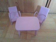 50er Jahre, Gartenmöbel, Puppenhaus, Stühle, Tisch, rosa