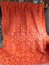 DAMAST GARDINE VORHANG ROT BAROCKMUSTER HÖHE 250cm BREITE 260cm