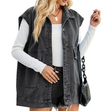 Damen Denim ärmellose Weste -