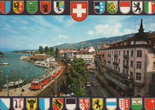 AK/Foto - Rorschach/Bodensee CH - Hafenbahnhof mit Hotel Anker und Zug (BW745)