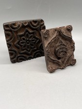 2x Vintage Indien Holzblock