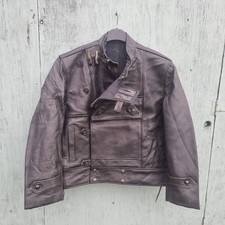 Vintage SWEDISH TANKER Military Dispatch Riders Leather Jacket XLarge