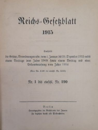 Reichs gesetzblatt 1915 nr - reichs-gesetzblatt, 1915.