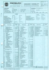 Datenblatt Einstelldaten Solex