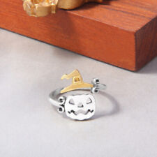 B37 Ring Kürbis mit Hexenhut Hexe Sterling Silber 925 größenverstellbar
