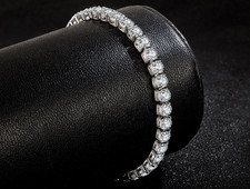 Echtes 925 Sterling Silber Tennisarmband massiv mit Zirkonia Damen Herren Kinder