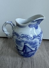 Teeservice AW Dekor August Warnecke Delfzij Weiß Blau Milchkännchen Zuckerdose …