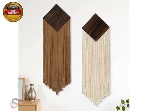 2pcs boho makramee wandbehang - 2pcs,