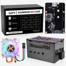 Aluminium NAS Gehäuse mit M.2 SATA Adapter und PWM Lüfter für Raspberry Pi 4B