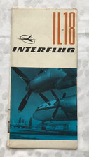 Interflug Faltprospekt Flugzeug IL 18, Iljuschin, DDR Luftfahrt, von 1963