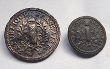 Originale  franz. Uniformknöpfe Revolutionstruppen um 1800 Republique Francaise