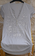 MARC CAIN Longshirt grau weiß