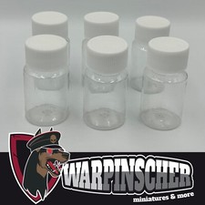 6x 20 ml / cc Kunststoffbehälter Schraubverschluss / Transparent / Farbenmischen