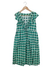 BELLEROSE Wickelkleid Damen Kleid Gr. DE 38 türkis-waldgrün-graugrün Casual-Look