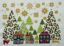 Stickbild- Kreuzstich-point de croix-Soie D'Alger- Leinen-Sterne-Weihnachtsabend