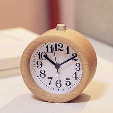 Wecker Analog Ohne Ticken, Wecker Holz mit Snooze, Nachttisch Tischuhr mit Na...