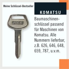 Zündschlüssel für Komatsu Schlüssel 787, 648, 626, ... ALLE NUMMERN VERFÜGBAR!