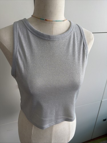Glitzer top l hellgrau - top,
