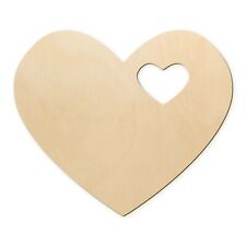 Herz Holz mit kleinem Herz Innen - Streudeko Deko Tischdeko Hochzeit Basteln