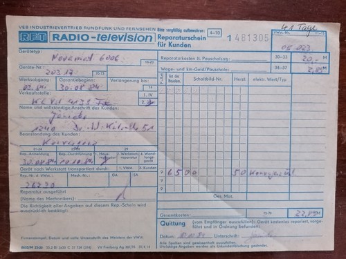 Ddr reparaturschein - ddr,
