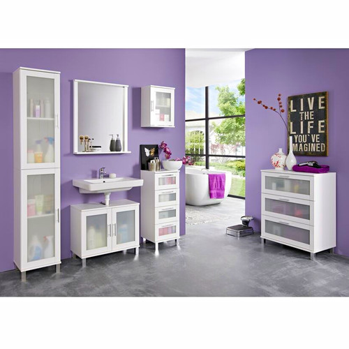 Tlg badmöbel set - weiß, mit