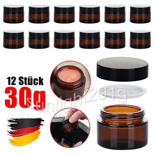 12x leer glastiegel - glastiegel, braun