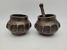 Paar Bronze Rippenmörser