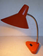 originale Vintage orange Schreibtischlampe Arbeitslampe Hexenhut Schwanenhals