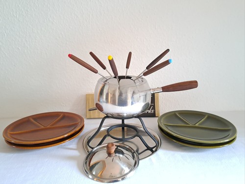 Vintage edelstahl fondue - edelstahl,