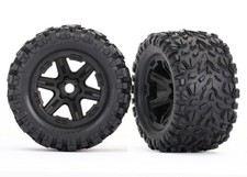 Traxxas TRX8672 Reifen auf Felge schwarz montiert (Talon EXT 38) E-Revo V 2.0