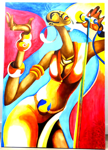 Acrylgemälde the singer - acrylgemälde, "the