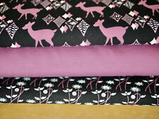 Stoffpaket Jersey Rehe und Blumen & weicher HILCO MODAL Sweat uni  3 x 25x150 cm