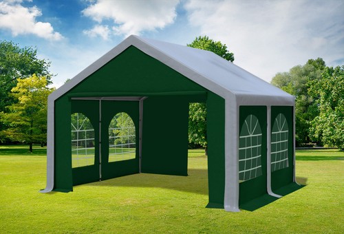 Partyzelt 4x4m grau grün pvc - 4x4m,