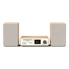 Pure Classic Stereo HiFi Music System (100W  Internet Radio, Cotton White/Oak