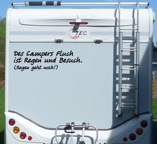 Aufkleber camper fluch - aufkleber, regen
