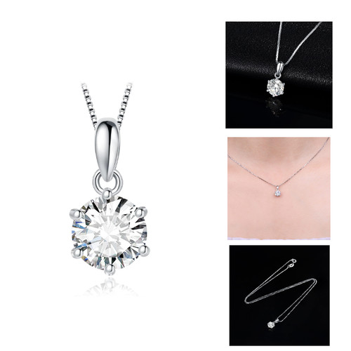 Zirkonia kette 1ct rundschliff - zirkonia,