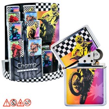 12 x Benzinfeuerzeug " Motorrad " Sturmfeuerzeug Feuerzeuge nachfüllbar Champ