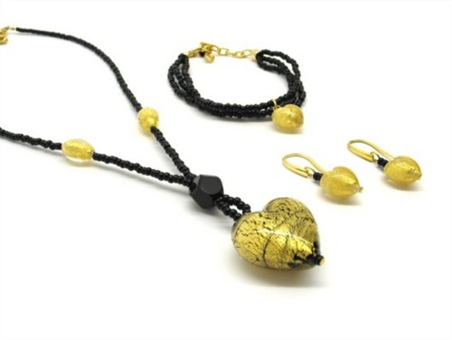 Murano schmuckset herz set - schmuckset,