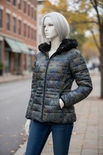 DESIGUAL warme Jacke Steppjacke Anorak mit Kapuze BRAUN/OLIV Grösse S