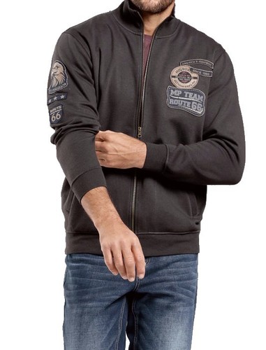 Herren sweatjacke braun 54 - braun, 52/54