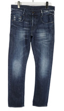 G-STAR New Radar Slim Jeans Herren W33/L32 Fade Effect Whiskers Button Fly Blau